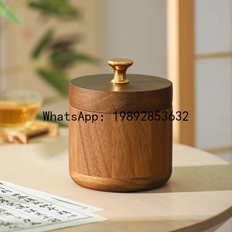 X-22  ashtray with lid - elegant solid wood, new chinese style retro ashtray for office and home use