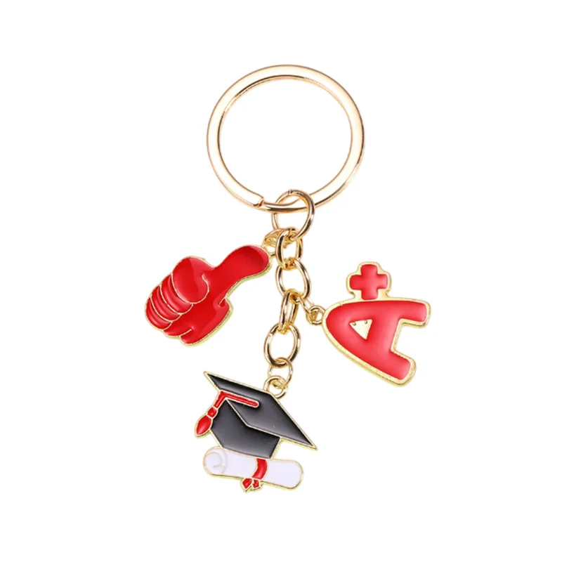 Fashion Friendship GradFuation Ceremony Keychain, Graduation Lovely Enamel Graduation Cap Keychain Commemorative Graduation Gift