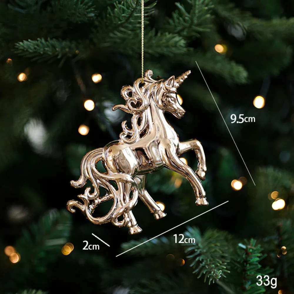 

Plastic Christmas Gold Plating Hanging Pendant Snowflake Butterfly Angel Xmas Pendants Elk Decorative Christmas Tree Ornaments