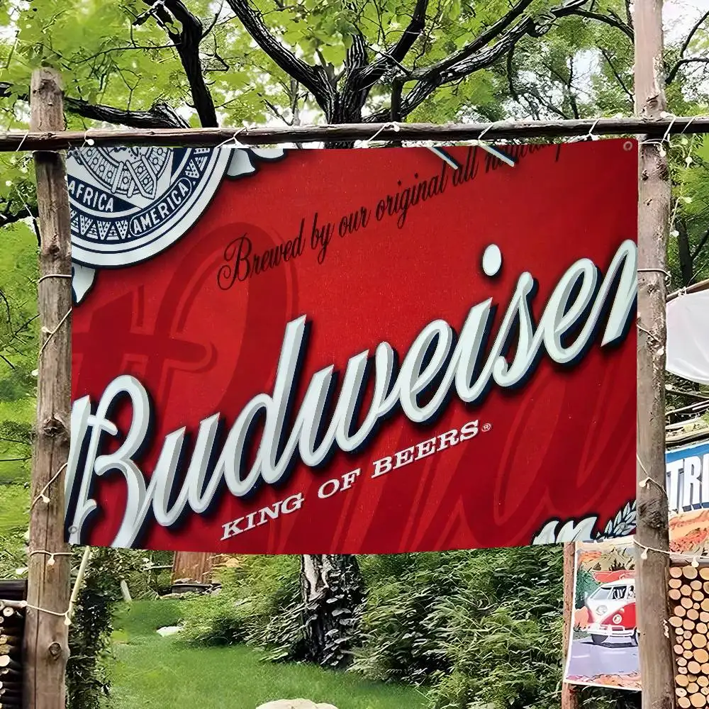King Of Beer B-Budweiser Printed Large Flag Art Science Fiction Room Home Decor Decor Banner