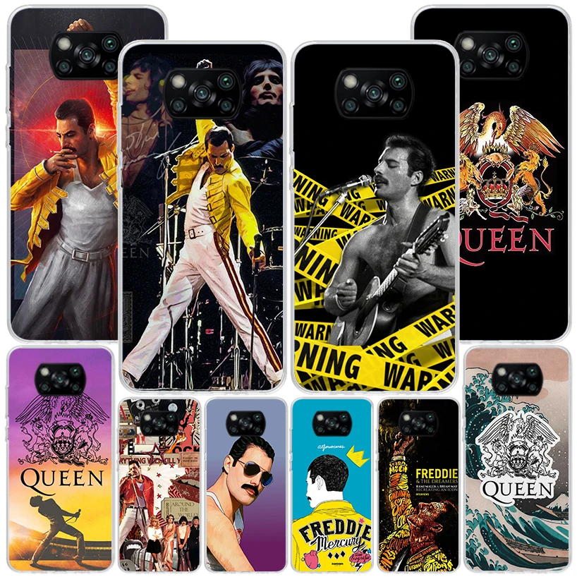 Rock Funky Freddie Mercury Queen Phone Case For Xiaomi Poco X6 X5 X4 X3 Nfc F6 F5 Pro F4 Gt F3 F2 F1 M5S M4 M3 Personalized Prin