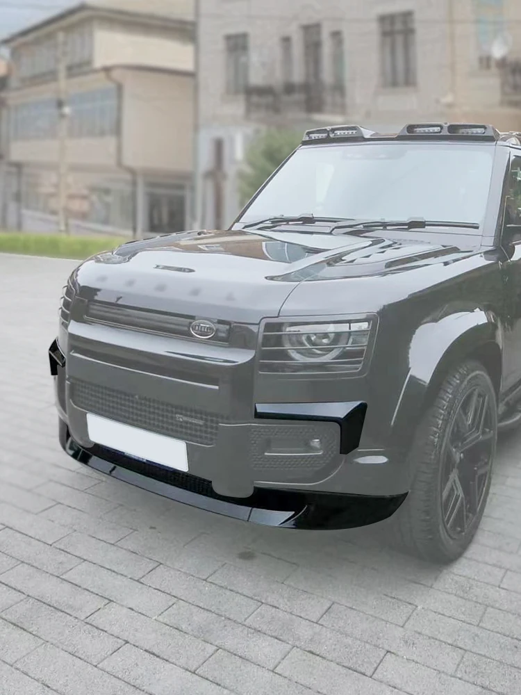 

For land rover defender 2020-2023 Front Bumper Lip car Accessories Splitter Body Kit Spoiler Diffuser Gloss Black Style