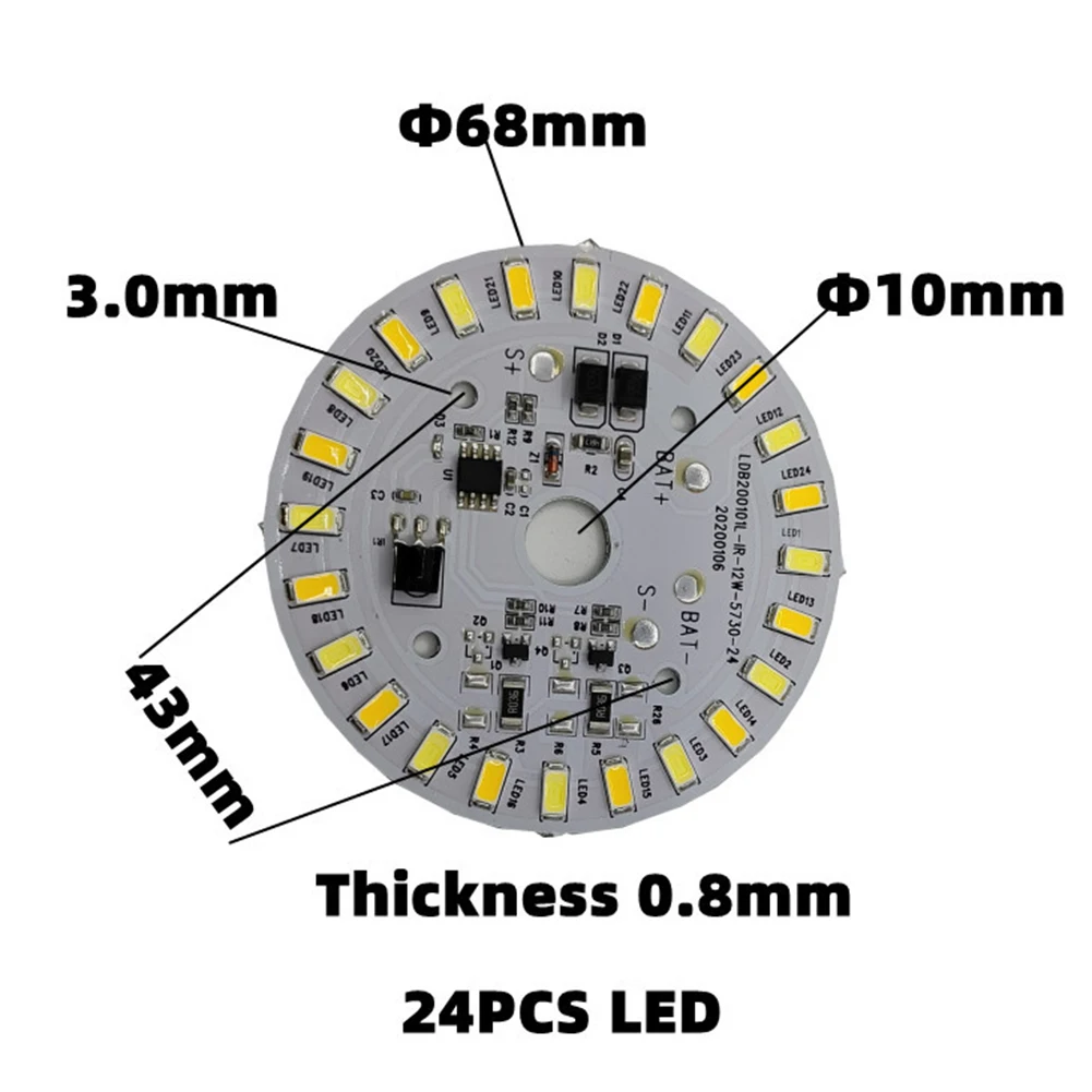 3.2v 3.7v Circular Solar Lamp Board 12W Remote Control LED Round Panel for Ceiling Lights Dual Color Solar Power Lamp Board