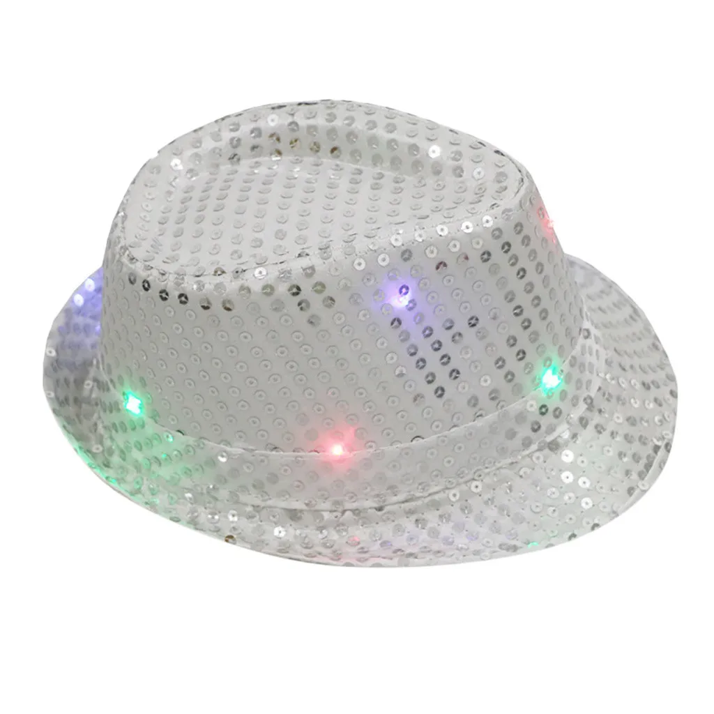 

Hat Sequin Light Dance Up Fancy Flashing Party Unisex Dress Colorful Baseball Caps Ladies Cap Hat Vintage for Man