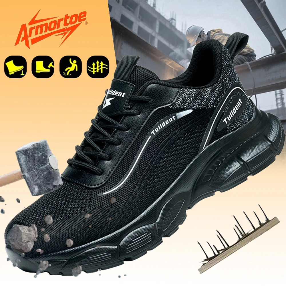 

ArmorToe Summer AirFlow Work Shoes SteelGuard Puncture Proof Anti-Odor Light Electrical Ready Worksite Safety #Armor3021