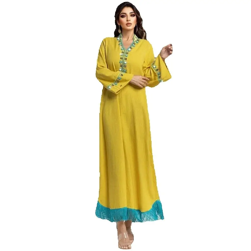 

Ид Джеллаба Дубай Абая с бриллиантами Джалабия Женское мусульманское платье Турция Кафтан Кафтан Марокканский женский халат Kebaya Ислам Одежда Новая