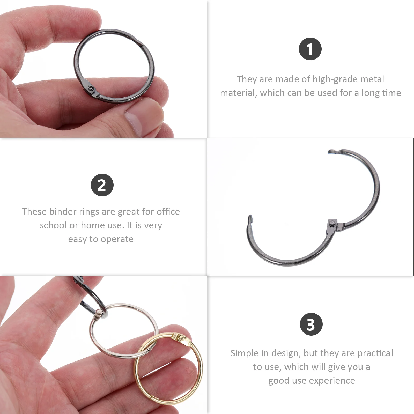 14 Pcs Book Binder Rings Planner Binding Accessories Broken Loose-Leaf Notebook