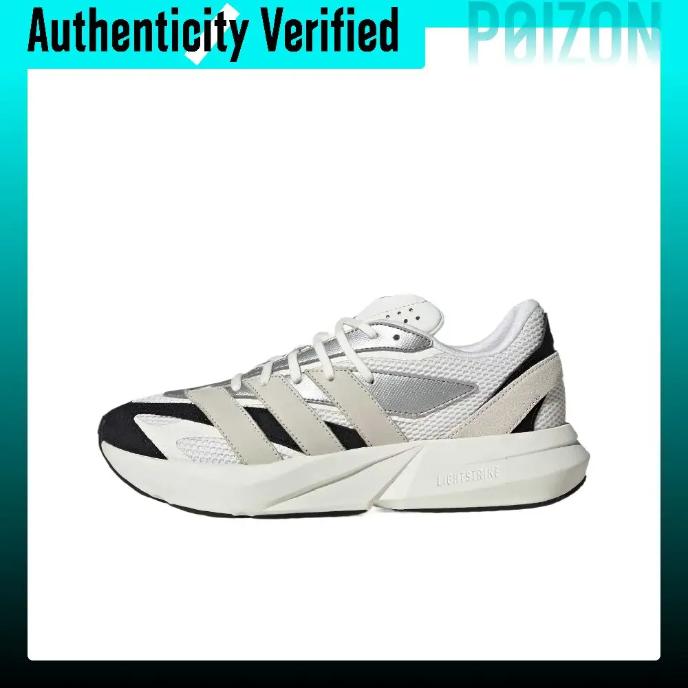 Adidas LIGHTBLAZE Low top Casual Running Shoes Unisex Cloud White Gray Metal Silver JR7213