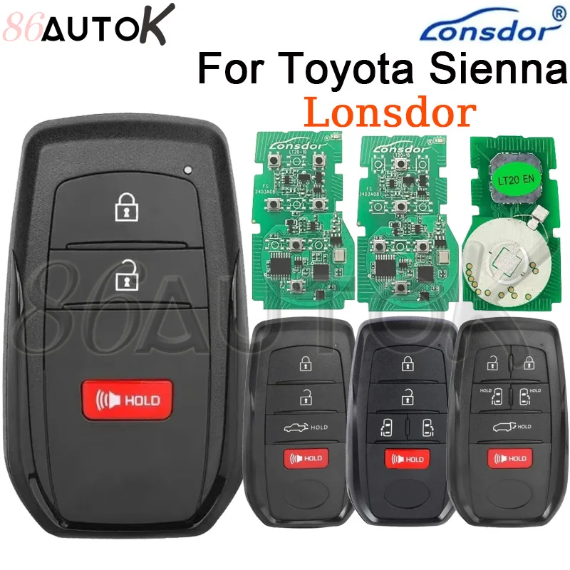 

Lonsdor для Toyota Sienna Tacoma Tundra Venza BZ4X 2021-2024, поддержка K518 K518ISE KH100+, универсальный чип без ключа Go Smart Key 8A