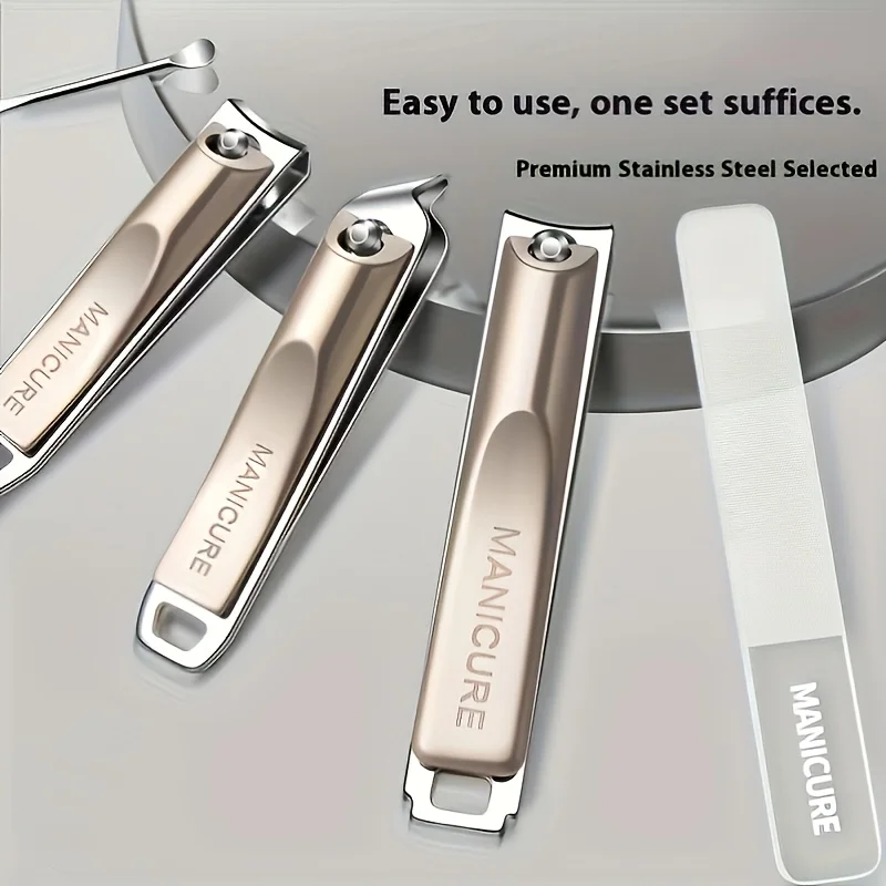 High-Quality 5pcs Nail Care Set Including Nail Clippers a Nano File And an Ear Scoop All Packed in a Portable Storage Case