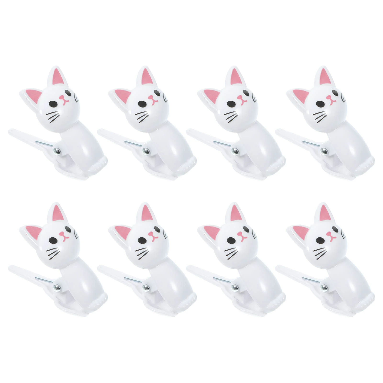 

8 Pcs Kitten Cute Cat Office Clip with Lanyard Multifunctional Windproof Drying 6pcs (grey 3 + White 3) Baggies Buggy