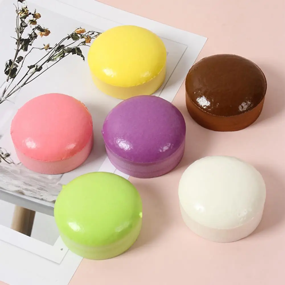 Slow Rebound Stress Ball Steamed Sponge Cake Squeeze Toy Realistic Fake Bun Toy Stress Relief Ball for Anxiety Relaxation Fun