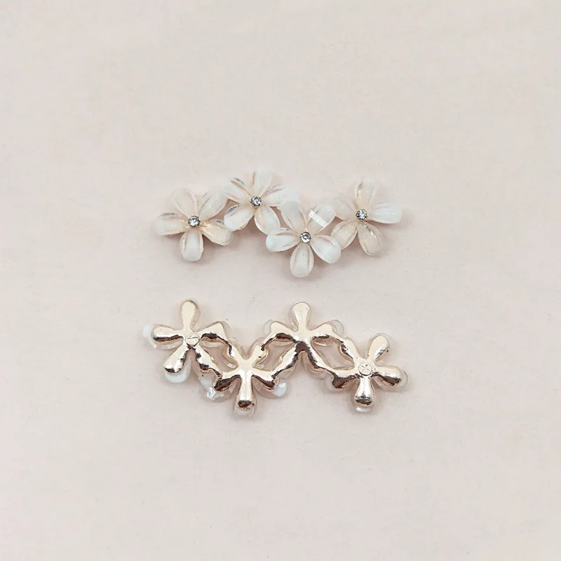 5 Teile/los Cube Strass Perle Diamant Blume Taste Legierung Schmuck Anhänger DIY Handgemachte Haar Zubehör Kleidung Taschen