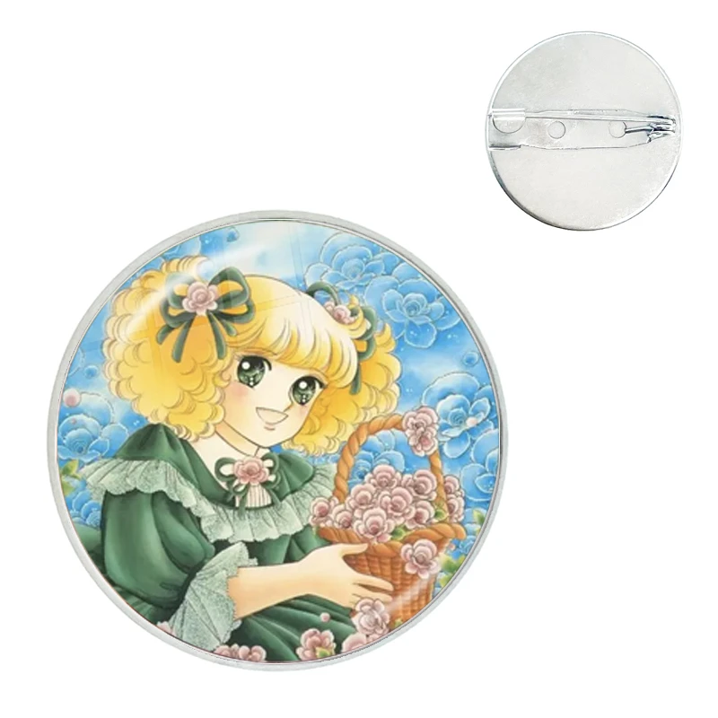 Anime Manga Candy Brooch Pins Badge Glass Gems Metal Pin For Clothes Hat Accessories