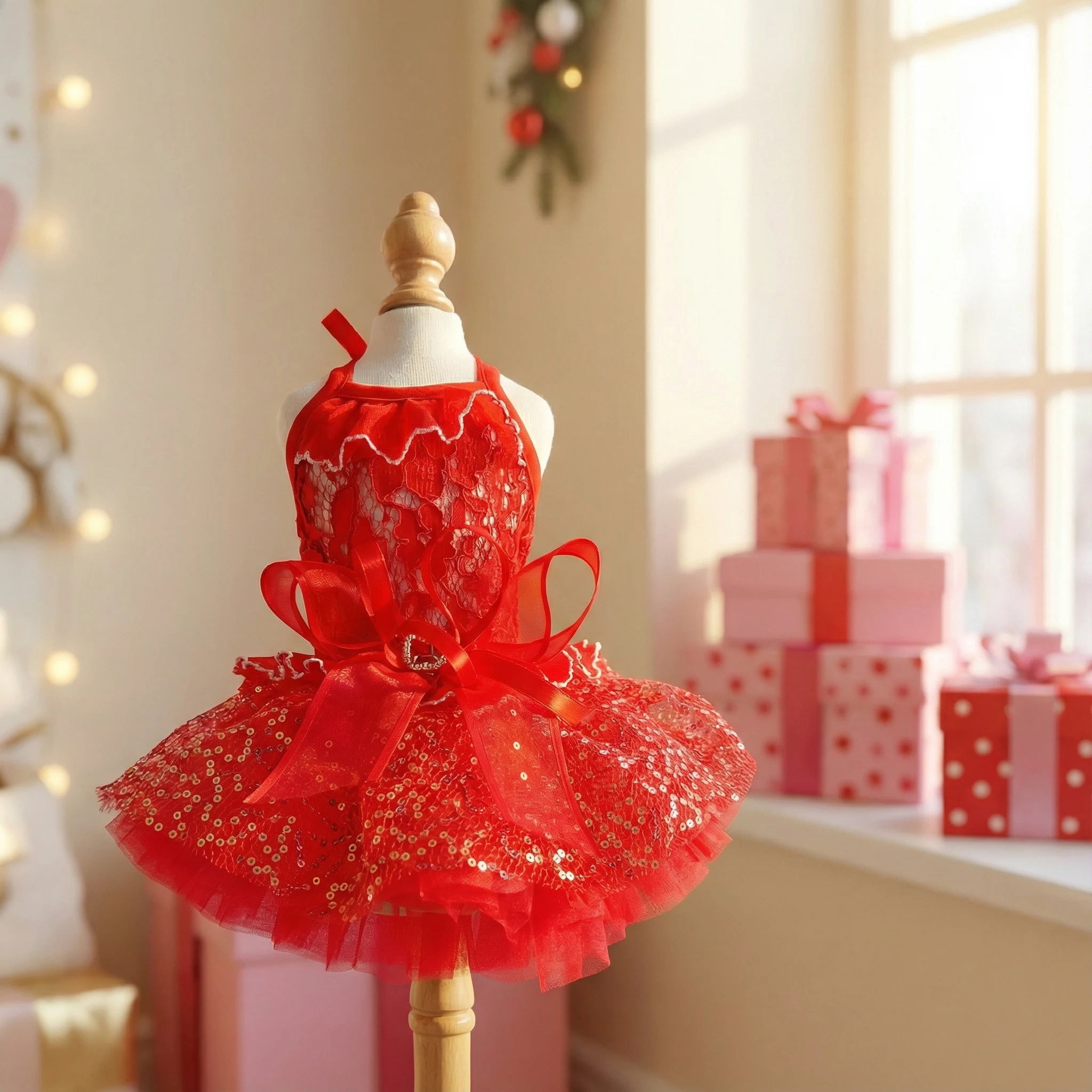 

Pet Clothes For Cat Dog Dress Birthday Party Christmas Sequin Halter Skirt Costume For Dog Cat Formal Wear Outfit Elegant Gown