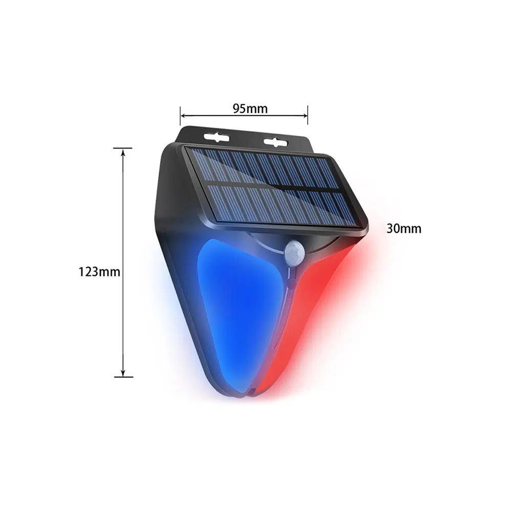 Solar Alarm Lamp Human Body Light Induction Waterproof Security Outdoor Anti-Theft Sensor Pir Motion Warning Light