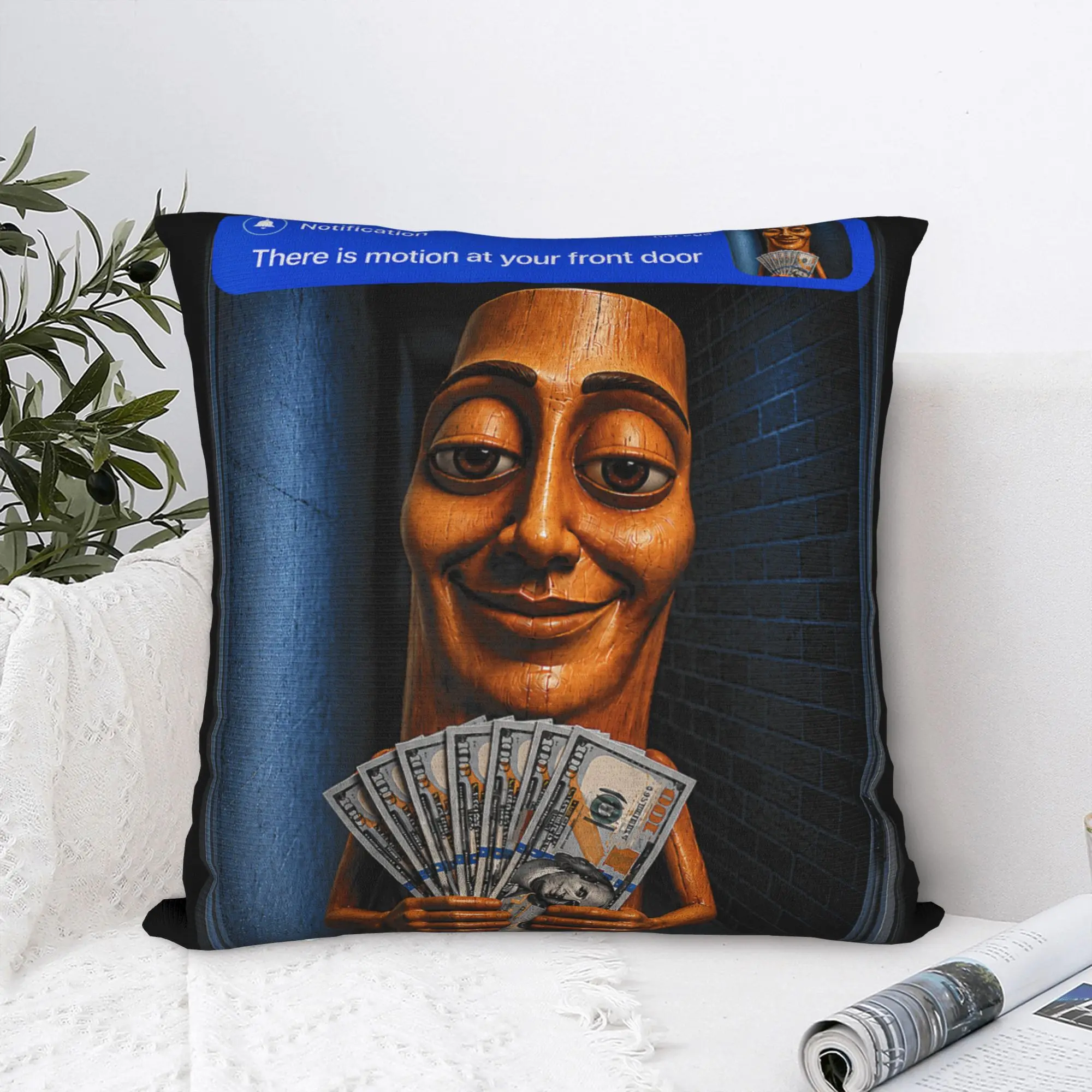 There is Motion at Your Front Tung Tung Sahur Money Pillow Cover Design Cushion Cover Fashion Pillow Case For Bedroom Home Decor