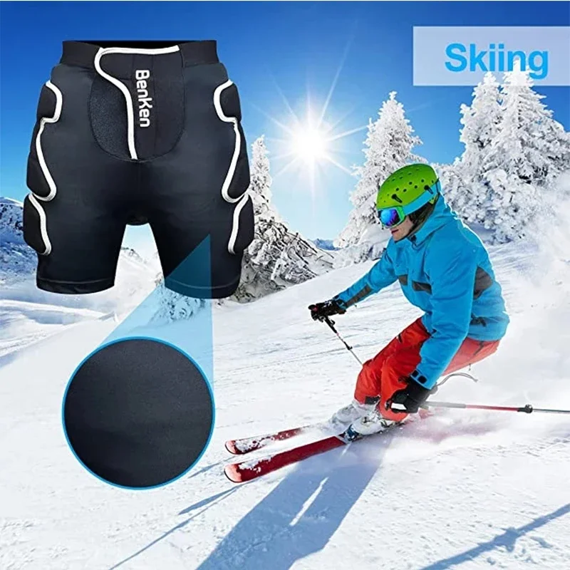 Benken EVA Protective Padded Shorts SBR 3D Hip Padded Drop-resistance Underpants Protective Gear for Snowboard Skate Cycling