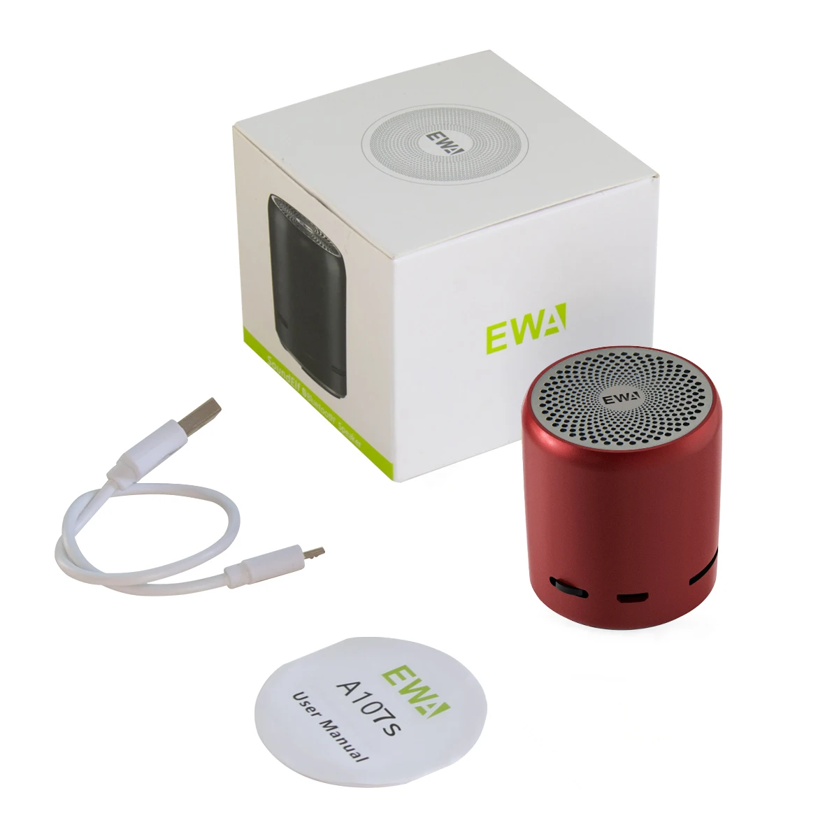 EWA Mini Bluetooth Speaker A107s TWS Speakers Enhance Impactive Bass Boombox Powerful HD Sound and 8 Hours Play Time Metal Body