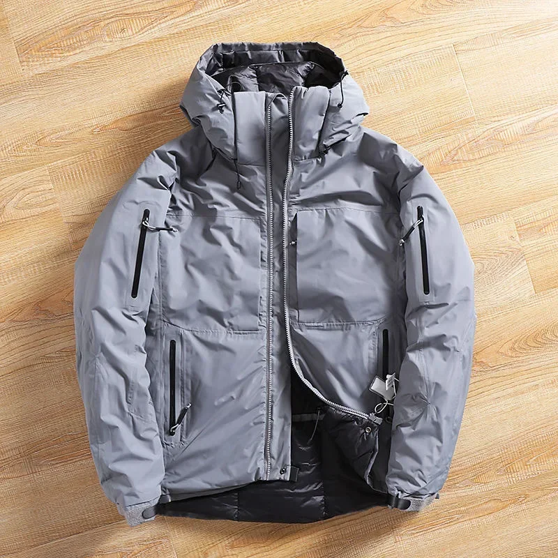 Outdoor Mountaineering Ski Thickened Down Jacket Windbreaker arc Hooded Warm Waterproof And Windproof Tactical Camouflage Jacket