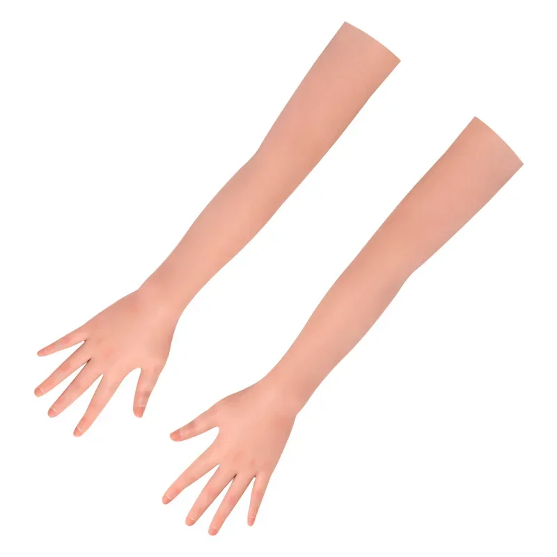 

100% Silicone Female Hand Gloves Sleeves Highly Simulated Skin texture Prosthesis Arm Cover Scars for Crossdresser Cosply