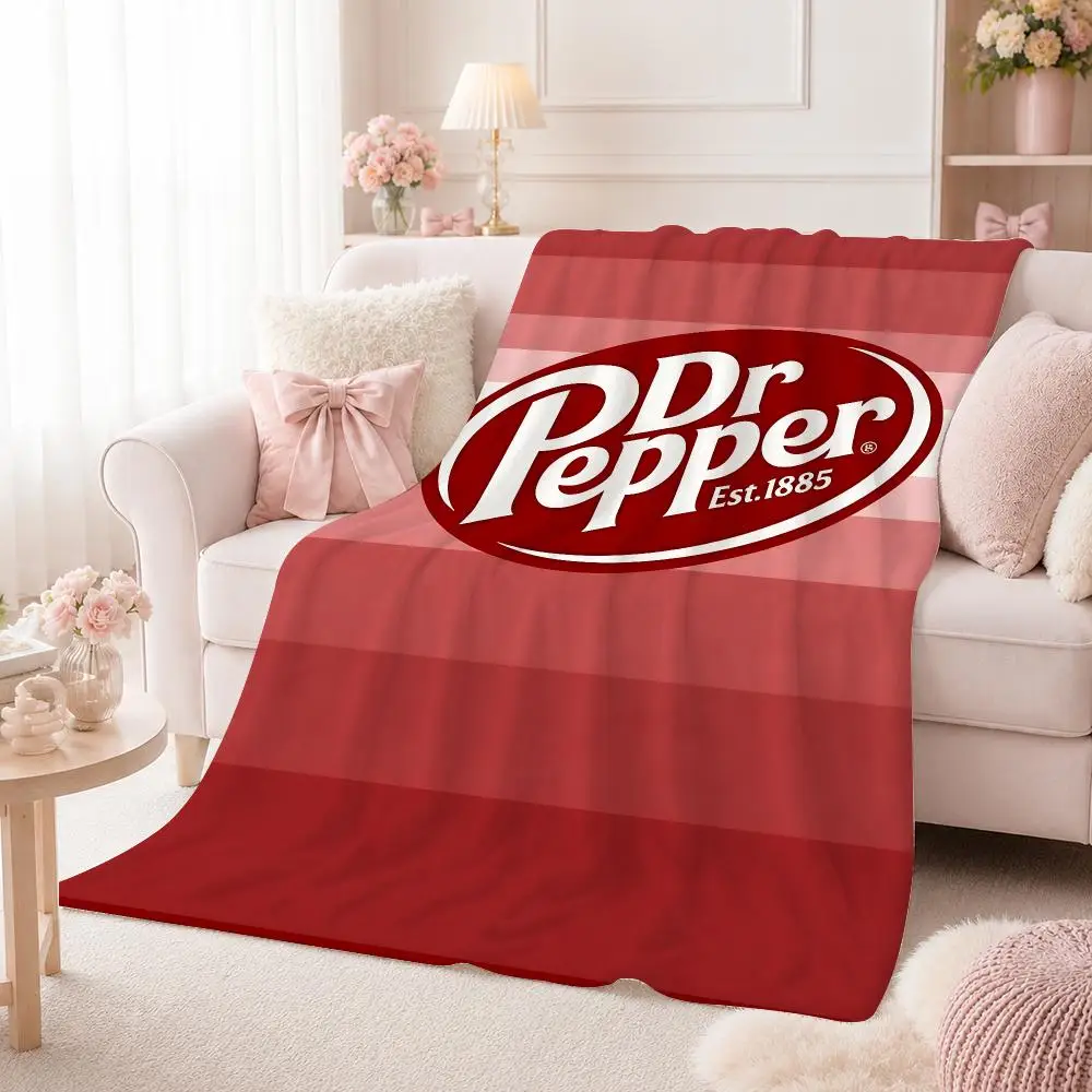 Unique Dr. Pepper Throw Flannel 240g Blanket Soft Skin-friendly For Sofa Nap Air-Conditioned Room