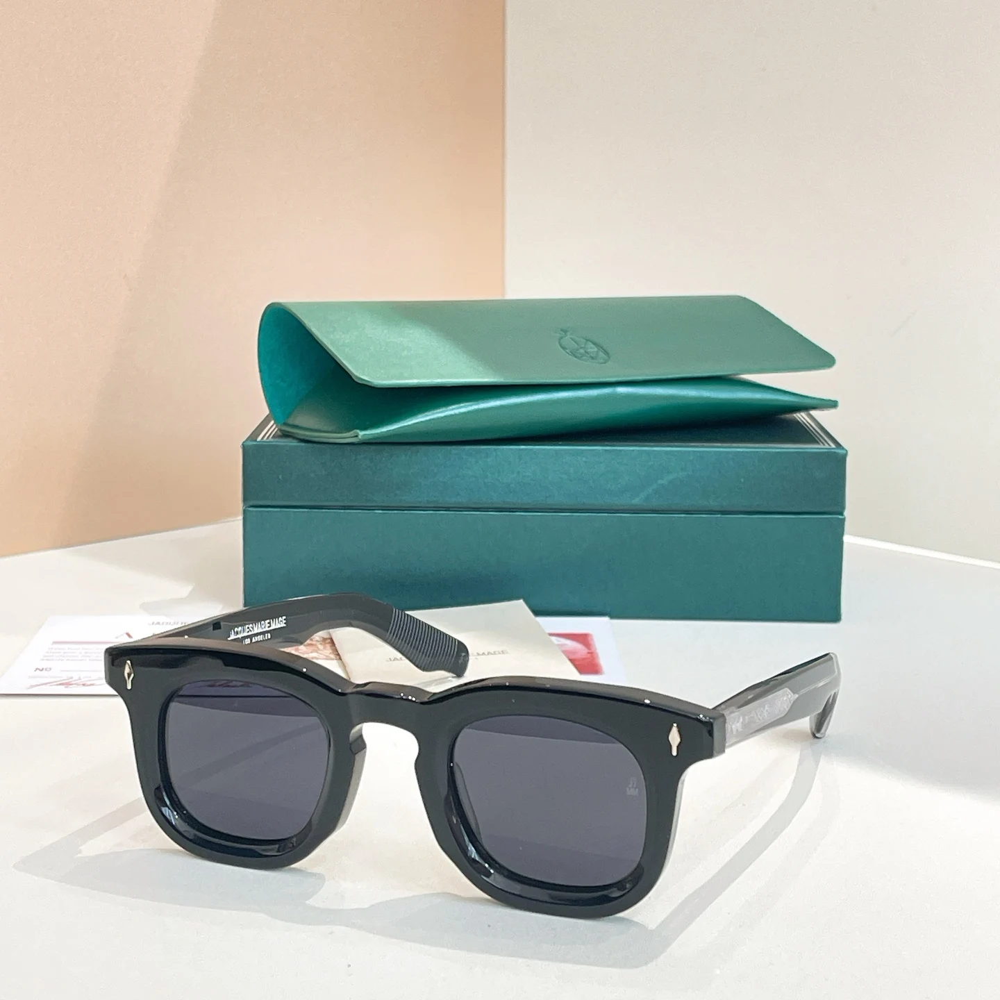 JACQUES MARIE MAGE ماركة اليابان نمط DEVAUXI النظارات الشمسية اليدوية خلات أعلى جودة الرجال خمر النظارات الرجعية مع حافظة