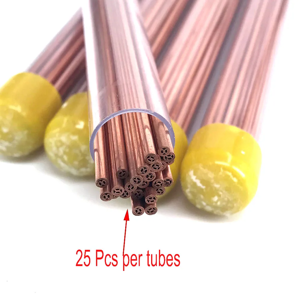 Ziyang Copper Electrode Tube OD 2.5mm*500mm Multihole 25 Piece for EDM Drilling Machine