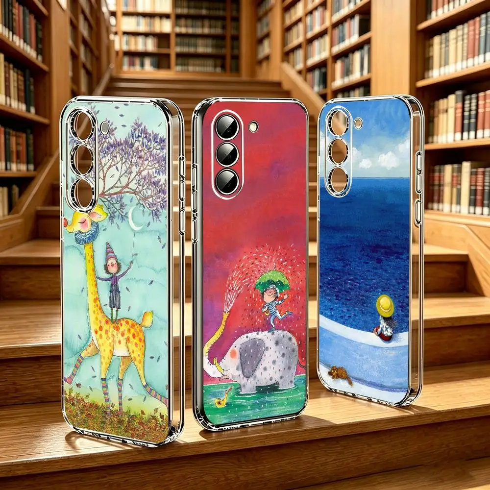 illustration-Jimmy  Phone Case for Samsung Galaxy A55 A06 A16 A26 A36 A56 A25 A35 A15 Transparent Flexible Cover