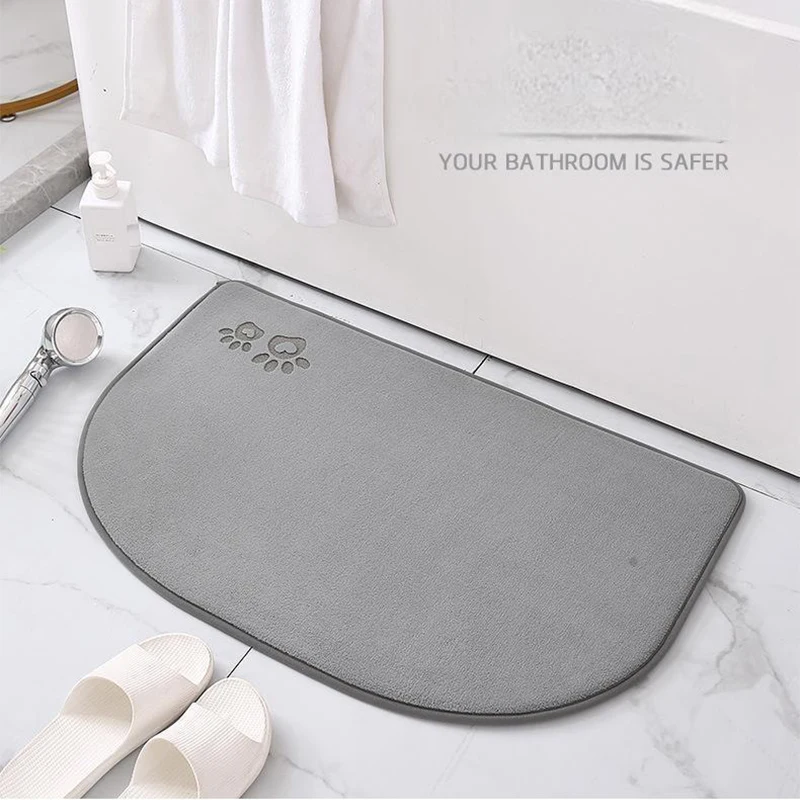 

Супер впитывающий коврик для ванной, ковер из пены с эффектом памяти, нескользящий коврик для ванной комнаты, боковой коврик для ванны, коралловый флис, мягкий коврик для ног, коврик для душевой комнаты