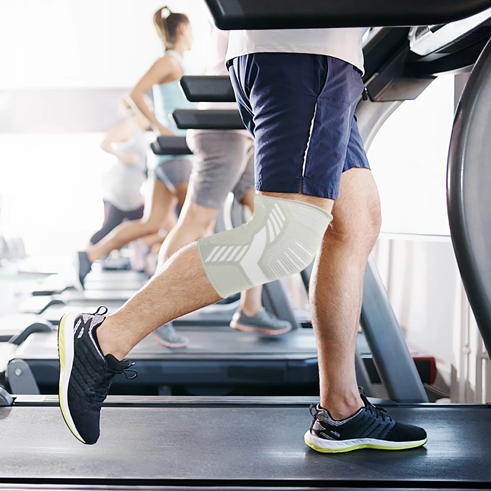 

Спортивный бандаж, эластичный эластичный поддерживающий рукав для бега, пешего туризма, противоскользящий дышащий нейлоновый наколенник, принадлежности для фитнеса