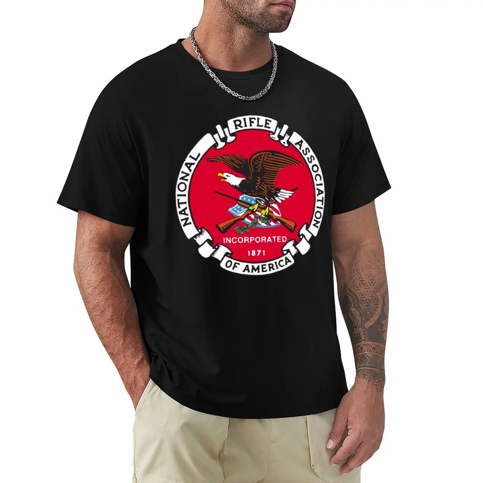 National Rifle Association T-Shirt Large Size Soft Cotton T-Shirt