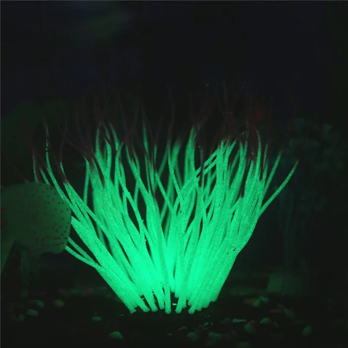 Aquarium Decoration Luminous Artificial Coral Glow In The Dark Leaf Submarine Cora Fish Tank Decor