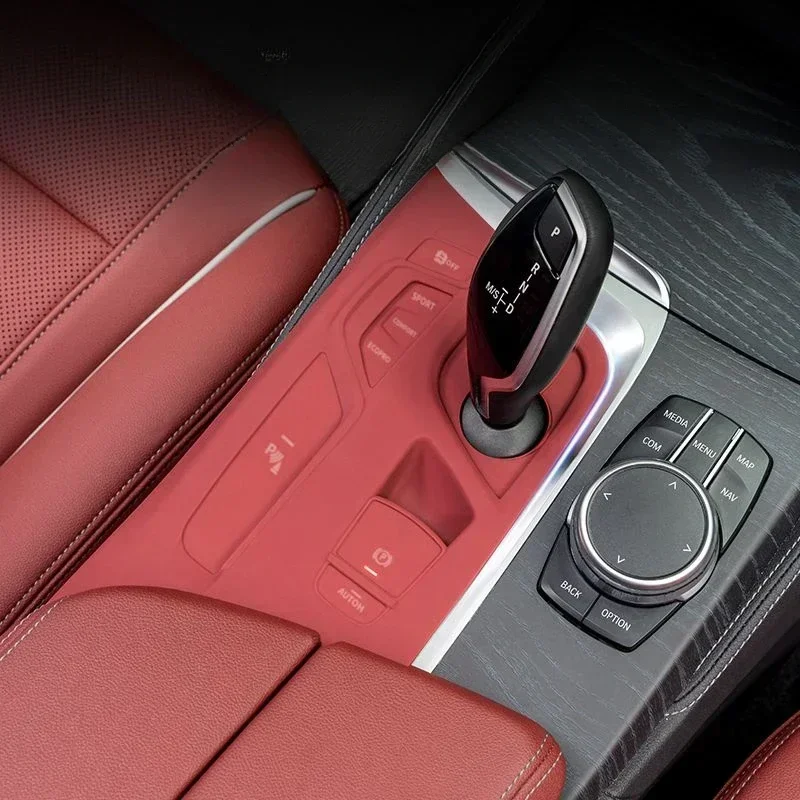 For BMW 5 Series G30 2018-2023 Silica Gel Black Car Central Control Gear Shift Button Protection Set Car Accessories