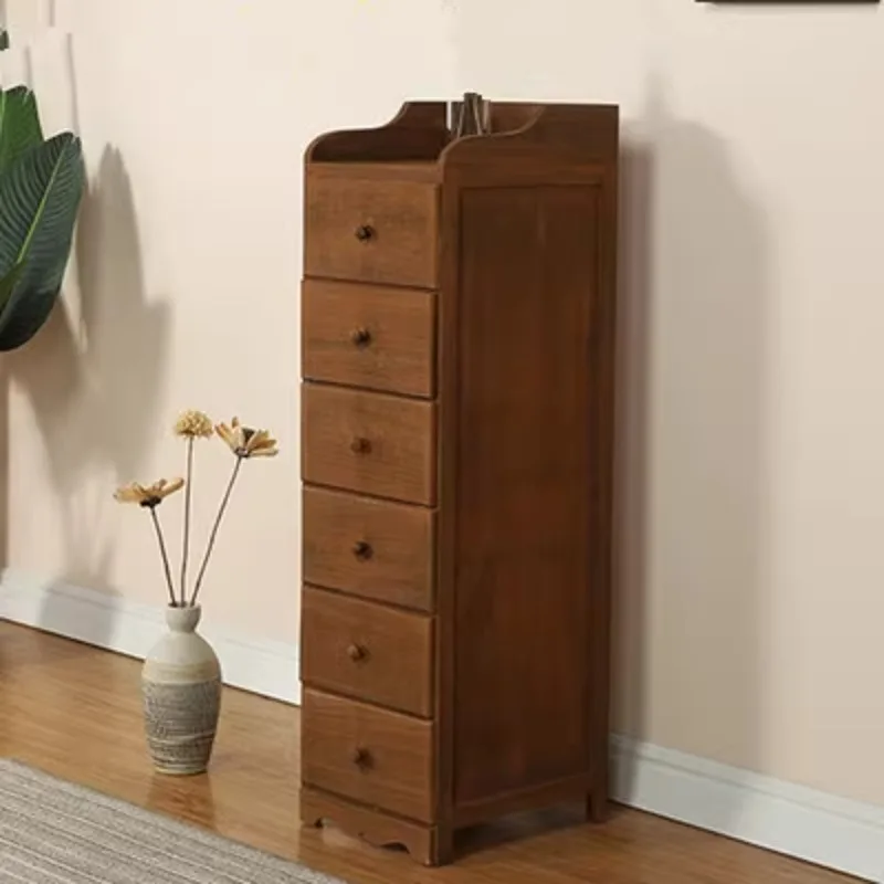 Capable Chamber Cabinets Timber Nightstand Uncomplicated Voluminous Drawer Chest Room Corner Locker Slender Configuration