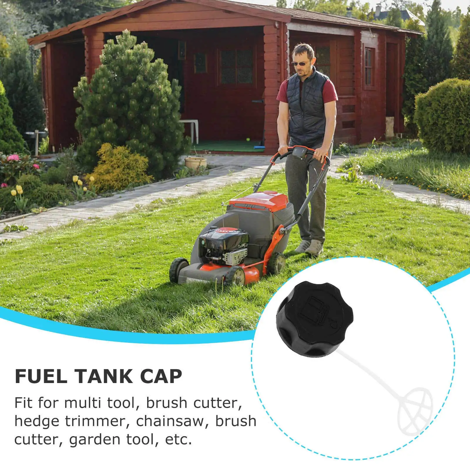 

Brushcutter Fuel Tank Cover Black Replacement Part Fits Lawn Mower Chainsaw Grass Trimmer Hedge Cutter Accessories