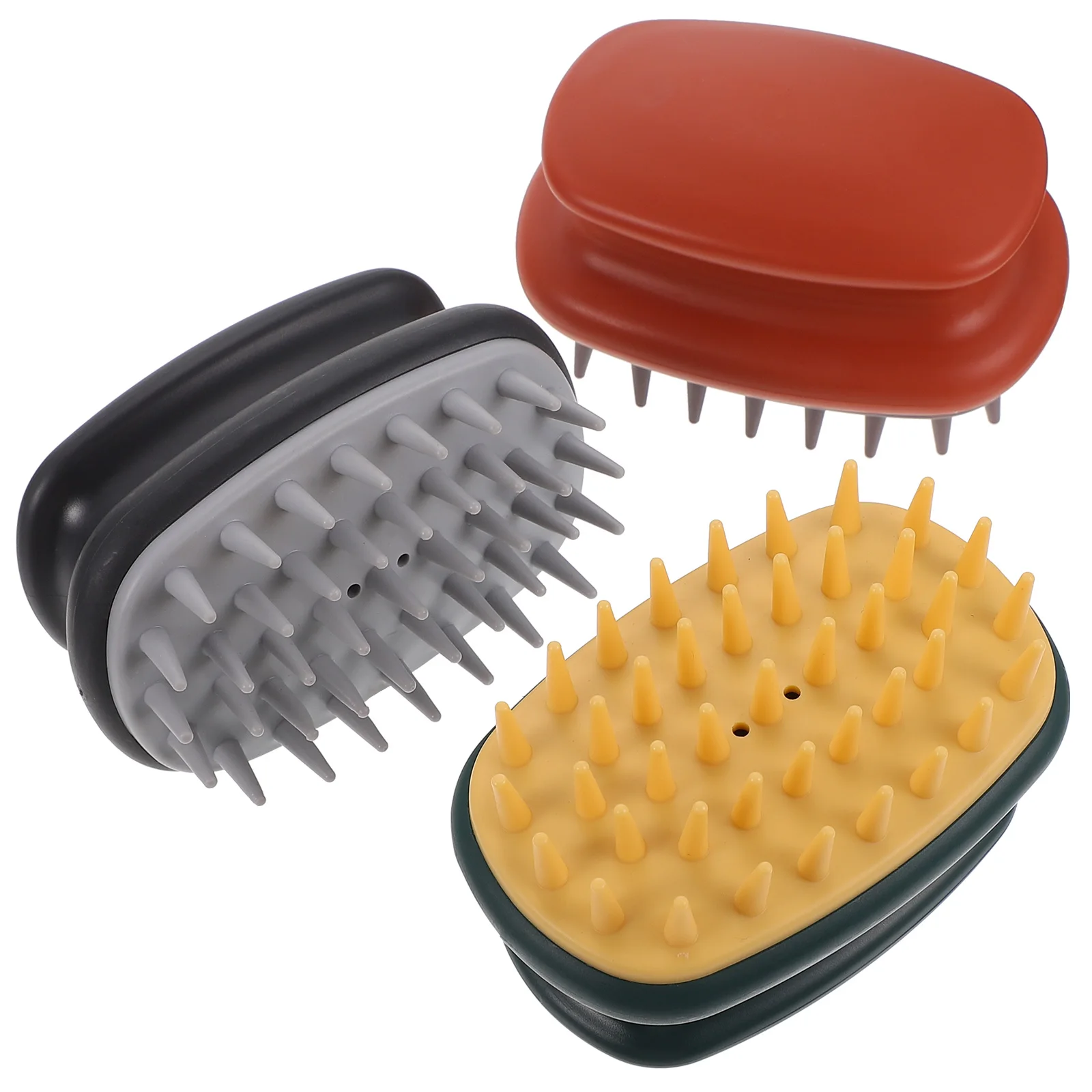 

Silicone Shampoo Brush Massage Comb Hair Scalp Care Cleaner Shower Abs Anti Tangle Ergonomic H Large Spacing Teeth