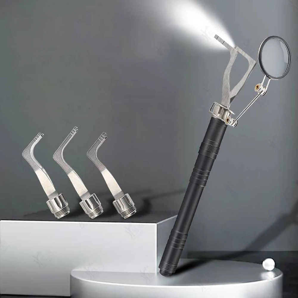 HUK Fiber Optic Lamp Holder Set With Magnifying Glass Stainless Steel Locksmith Tool