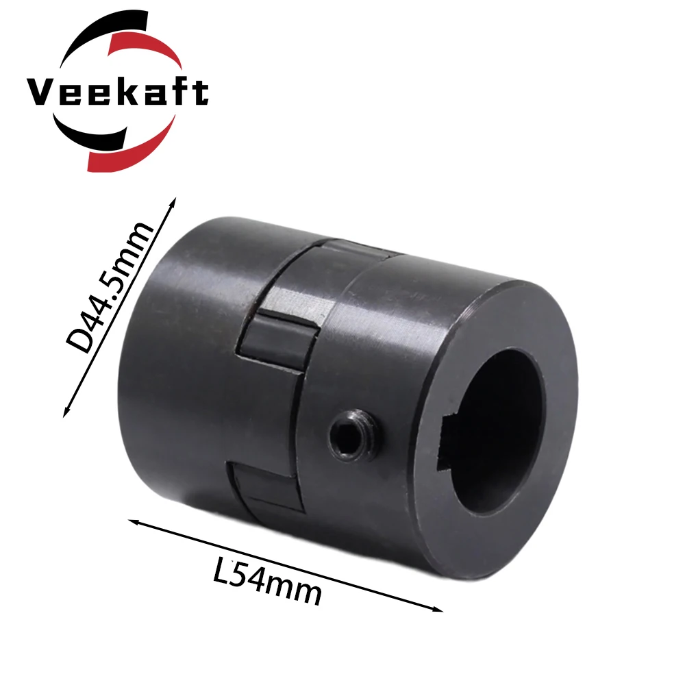 

Veekaft L-type Three-jaw Coupling Steel L075 D44.5L54 10/12/14/16/18/20/22/25mm for Servo Motor Coupler Encoders Engraving CNC