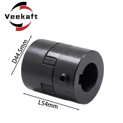 Veekaft L-type Three-jaw Coupling Steel L075 D44.5L54 10/12/14/16/18/20/22/25mm for Servo Motor Coupler Encoders Engraving CNC