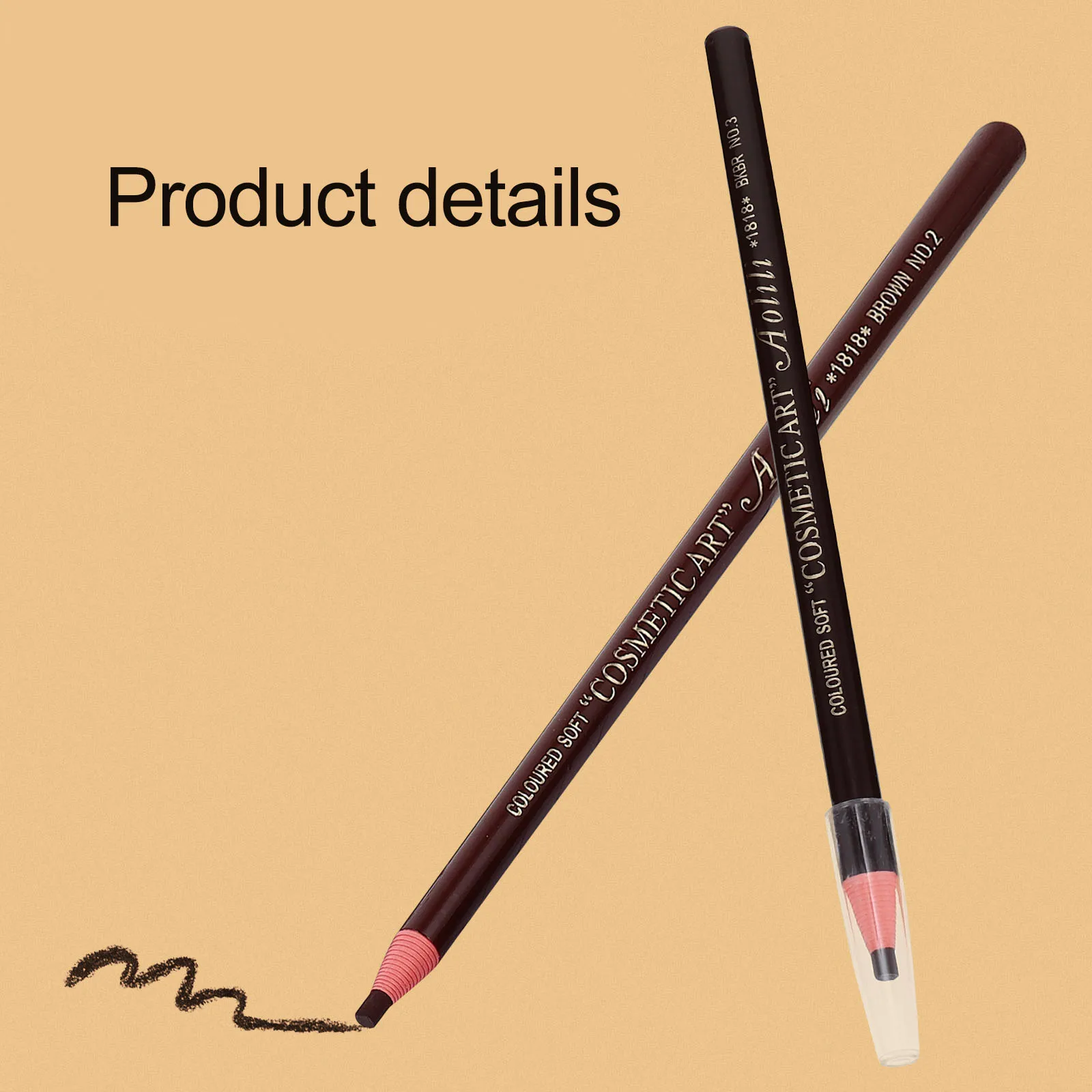 

10pcs Waterproof Pull Line Eyebrow Pencils 01Black 02Brown 03Dark 04Light 05Gray Long Lasting Travel Size Cosmetics