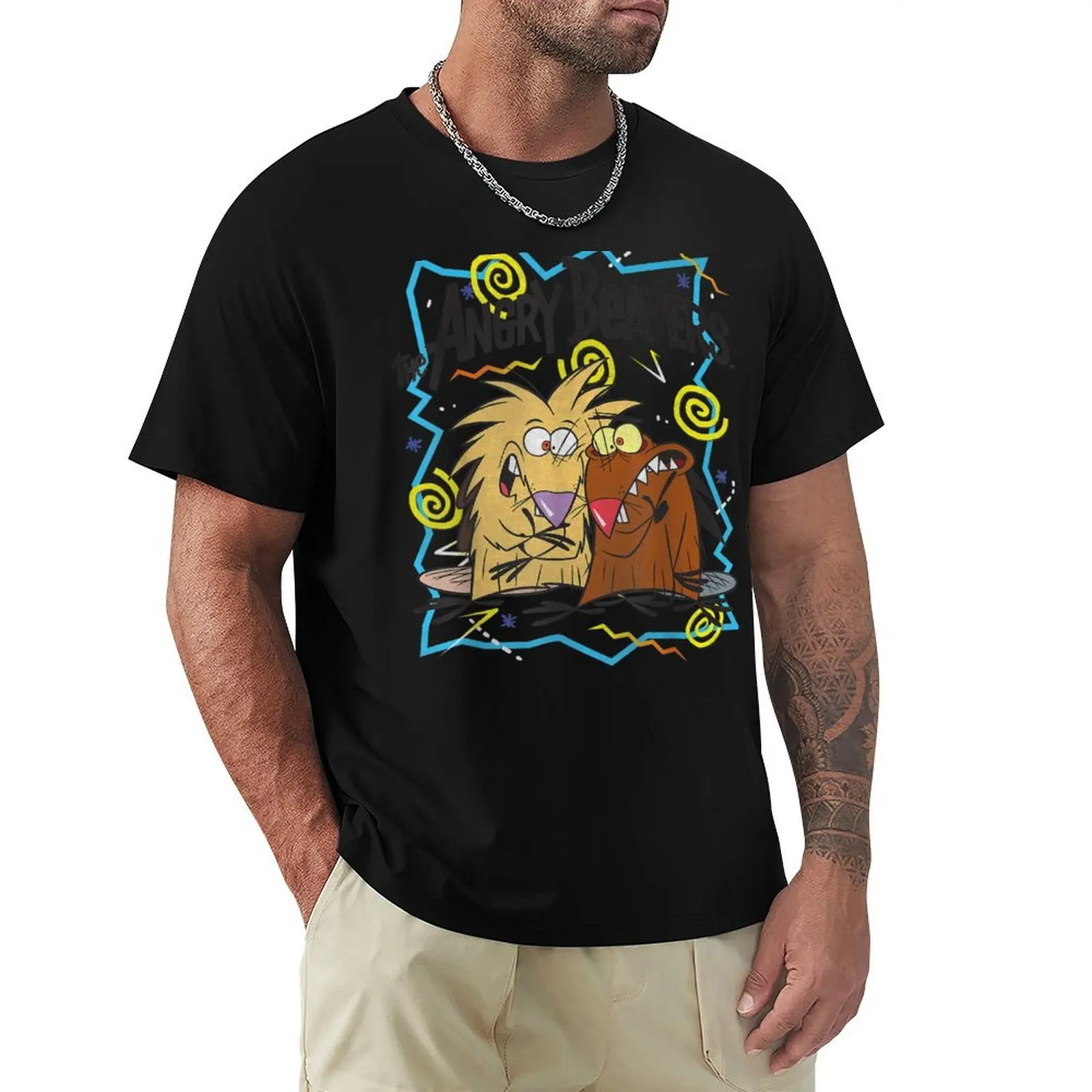 

Insane Humorous Crazy Beavers T-Shirt Independence Day Short Sleeve T-Shirt