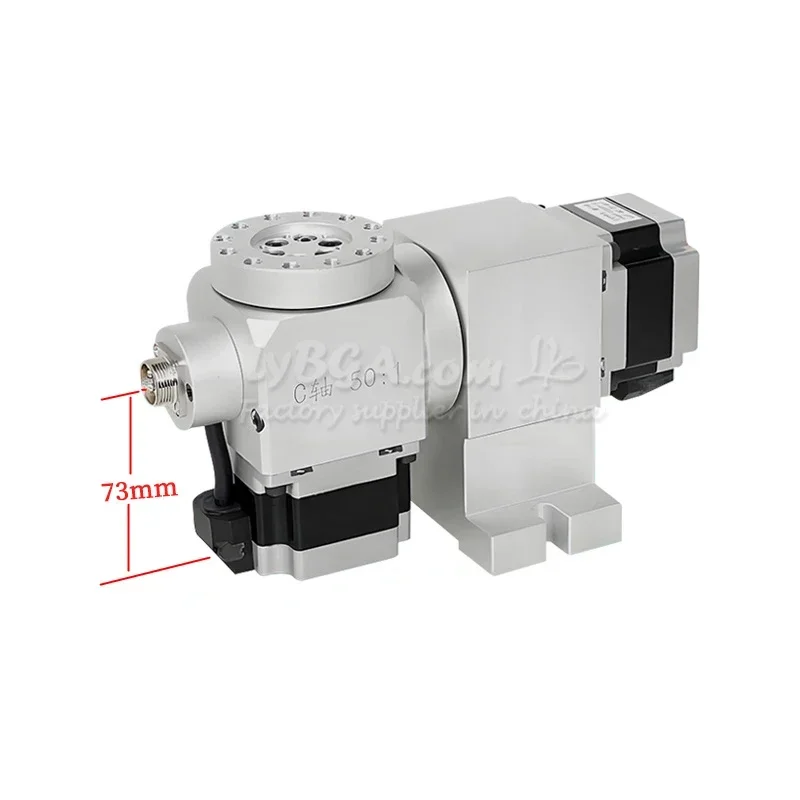Harmonic 4th 5th Axis Rotary Indexing Head With Control Box, 50:1 Reduction Ratio Rotary Axis for CNC Milling Engraving Machine