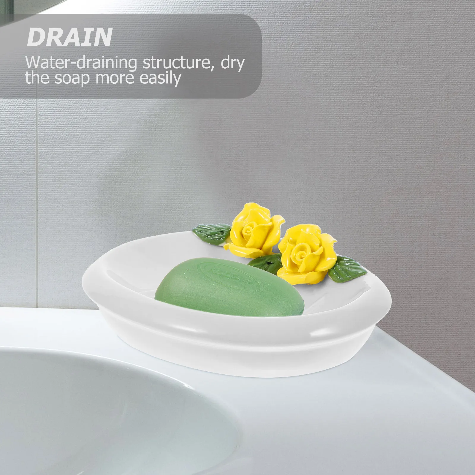 

Ceramic Soap Holders Cute Cartoon Pattern Draining Container for Home Hotel School Decorative Bathroom Accessories