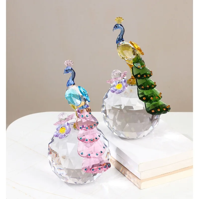 BJ-11 Crystal Ball Peacock Wealth Rolling Home Decoration Bedroom Living Room Ornament Ornament Ornament