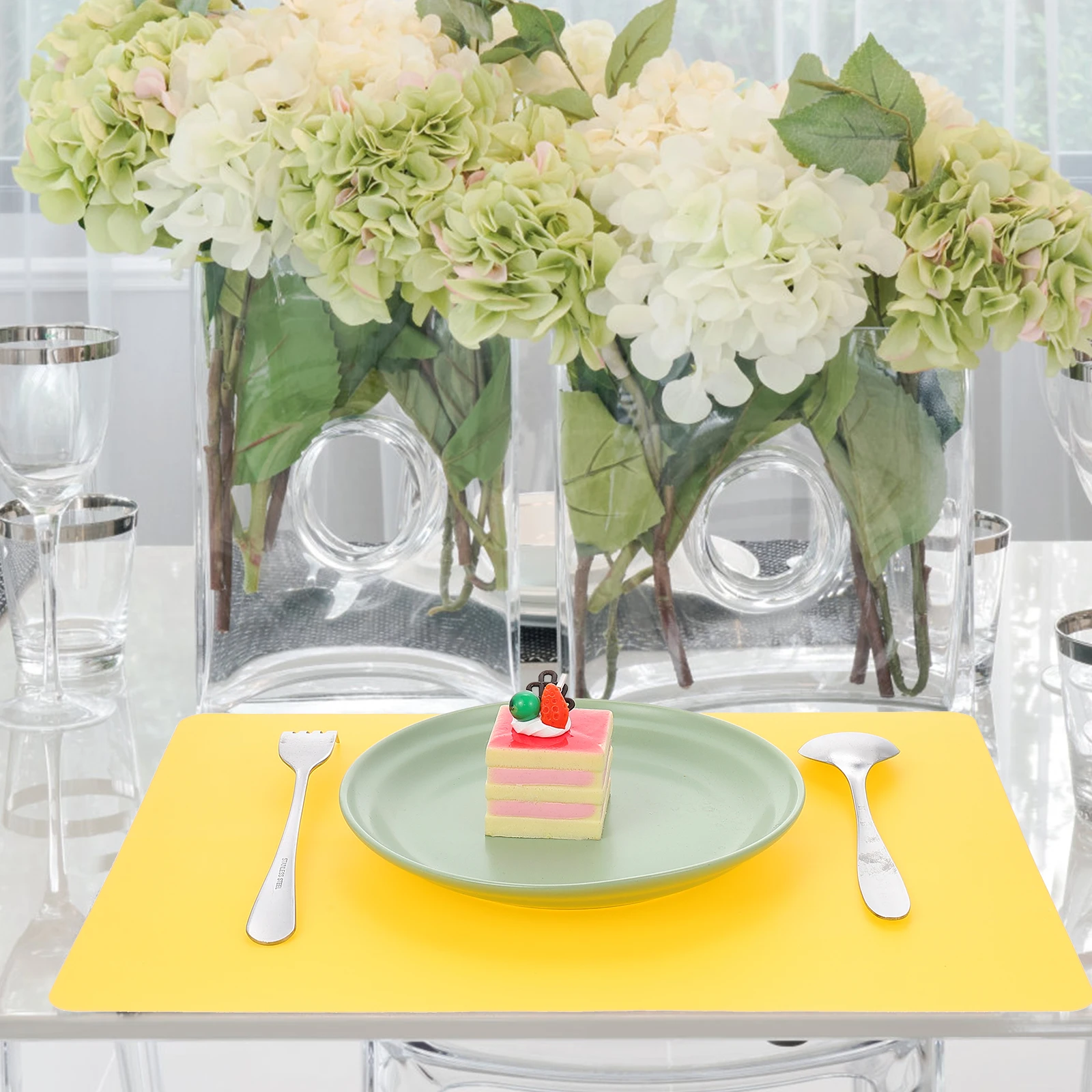 

Silicone Place Mat Heat Proof Thickened Placemats for Dining Table Anti Scald Baby Kitchen Large Waterproof Non Slip Mats