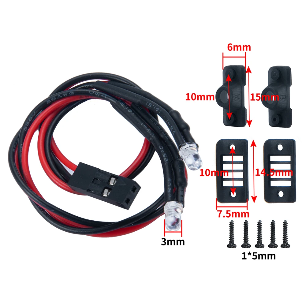 MIBIDAO 1/4 pièces feu arrière feu arrière lumière LED pour 1/24 RC voiture sur chenilles axiale SCX24 AXI00001 pièces