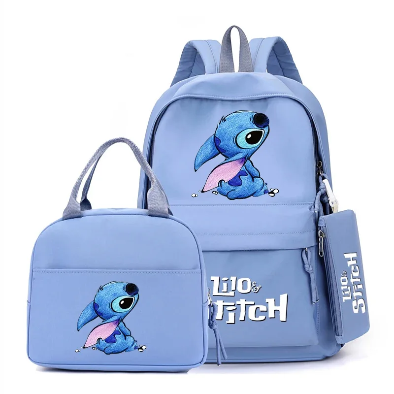 3Pcs/set Lilo Stitch Backpack for Girl Boy Student Teenager Children Rucksack Kids Birthday Gift Women Casual School Bag