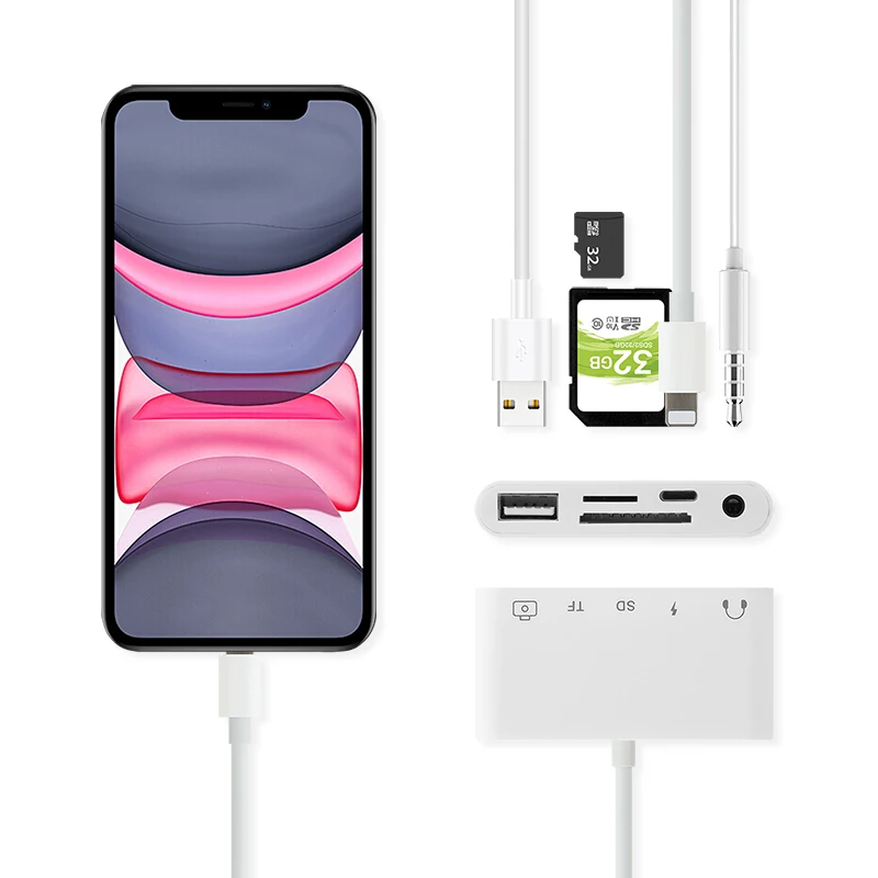 OTG Lightning USB Adapter Converter For Apple iPad Air 3 2 mini 4 5 iPad 10.2 9.7 HUB 3.5mm Jack HDMI Dock Connect Keyboard Came