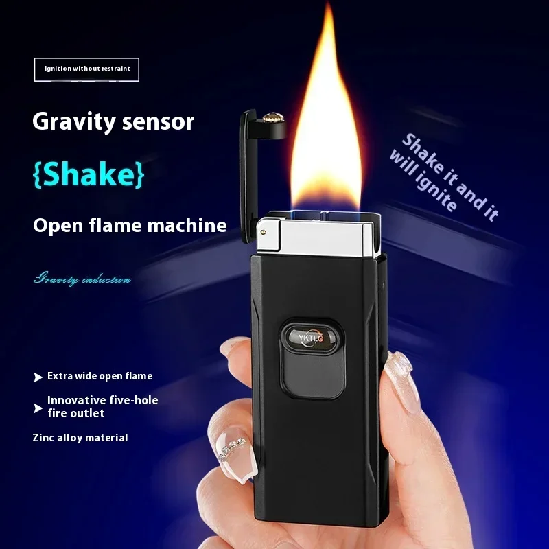 2025 Jet Butane Torch Gas Rechargeable Piezo Pulse Windproof Cigar Cigarette Lighter Two Types Flames Lighters Smoking Accessory